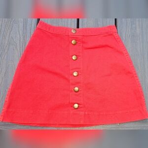 American Apparel Red Mini A-Line Skirt